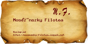 Mosánszky Filotea névjegykártya